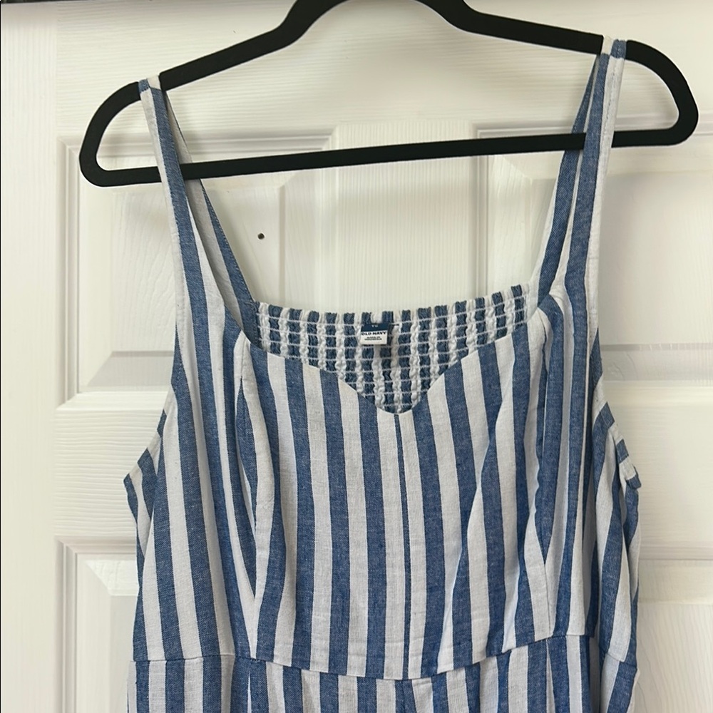 Old Navy Blue and White Striped Midi Dress - Picture 3 of 4